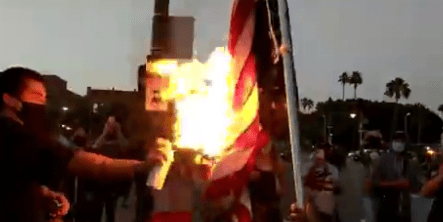 加州抗议者当街焚烧美国国旗，抗议背后的深层意义与思考